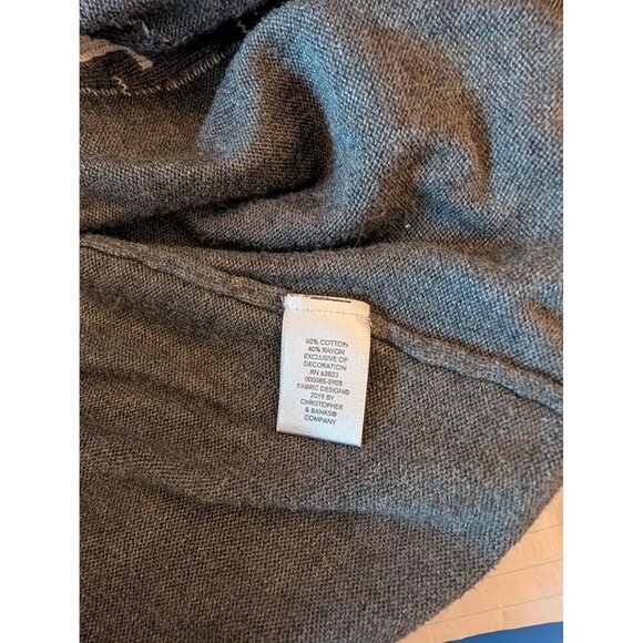 Cardinal-Themed Gray Cardigan Sweater With Button Front & Birch Tree Design - Picture 5 of 5